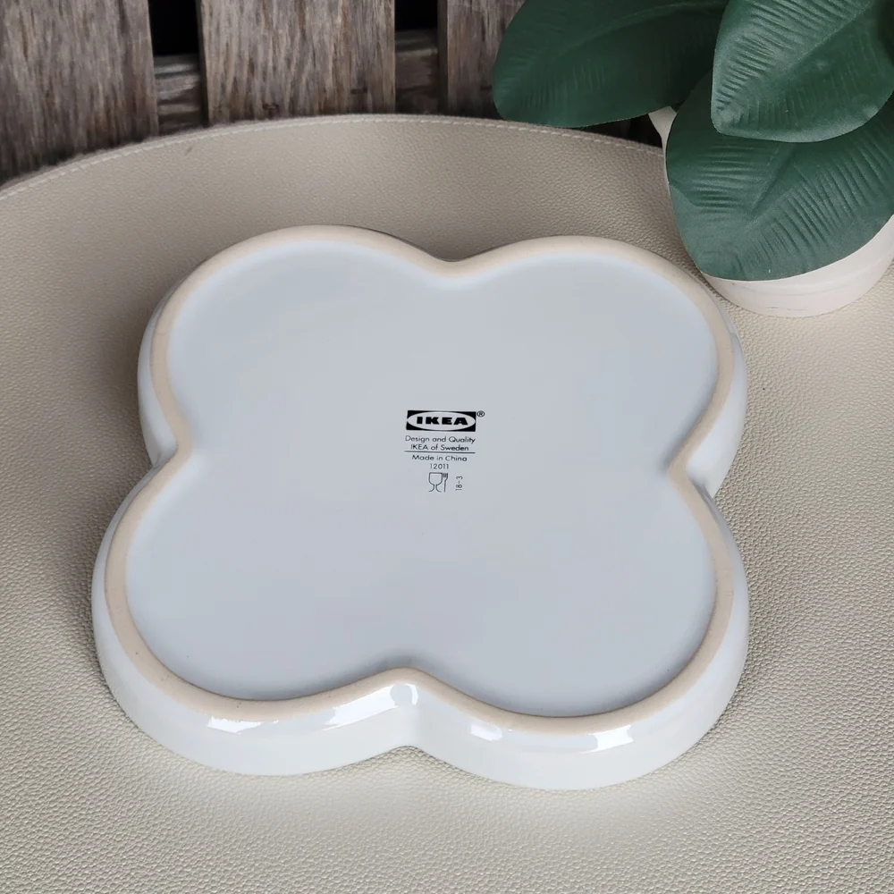 IKEA NEW Chic White Clover Shaped Dish